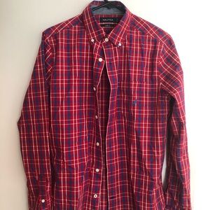 Nautica Slim Fit Button Up Plaid Shirt S